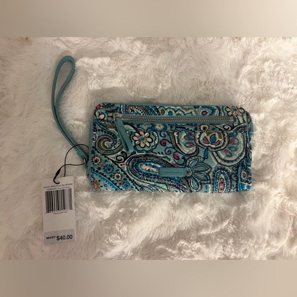Vera Bradley Teal and Blue Paisley Wallet